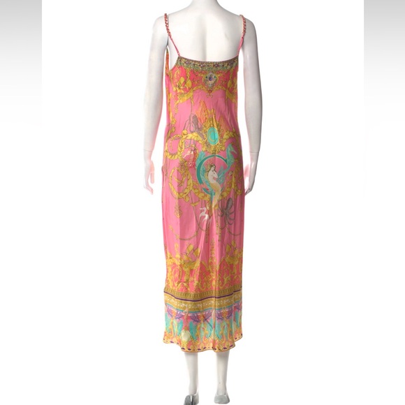 NWT RARE Camilla 'Mermaid Motel' cowl neck chain strap Long Silk Slip Dress S - Picture 8 of 11